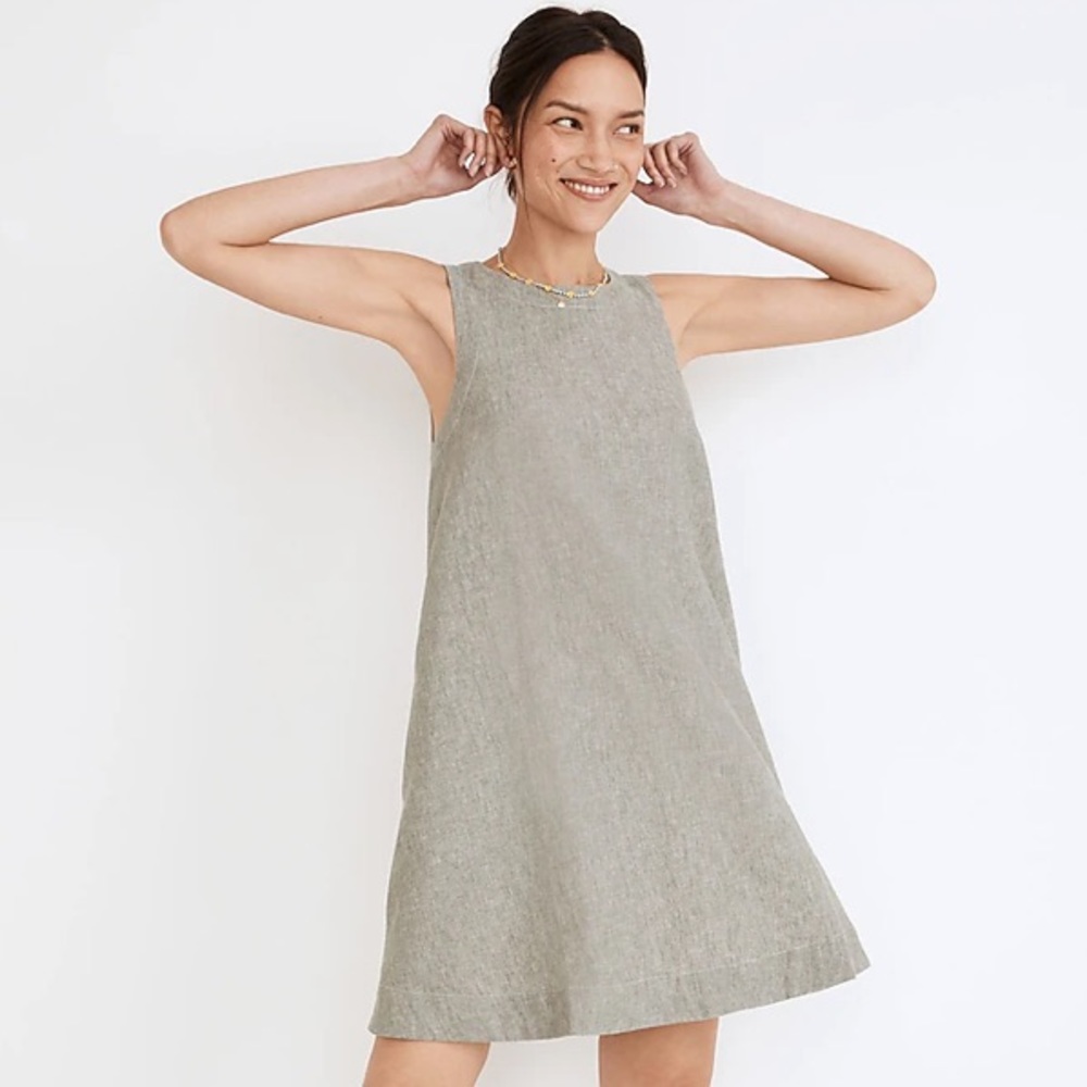 Madewell Linen Cotton Tank Mini Dress